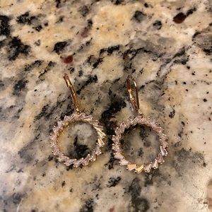 Rose gold color dangle earrings